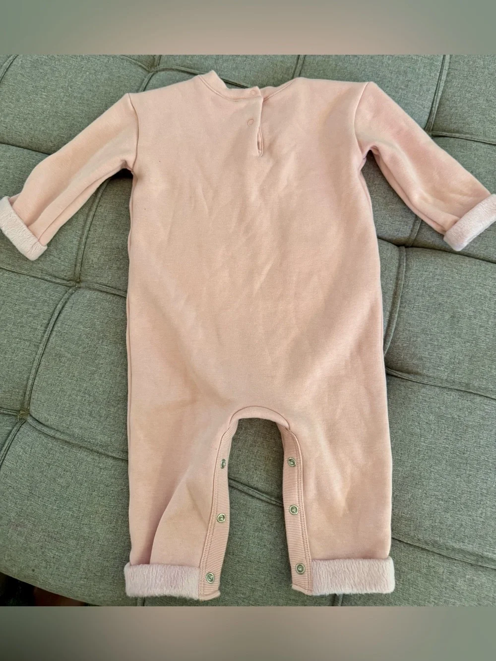 Baby gap fleece lined winter romper, Deer Pocket One-Piece girls outfit